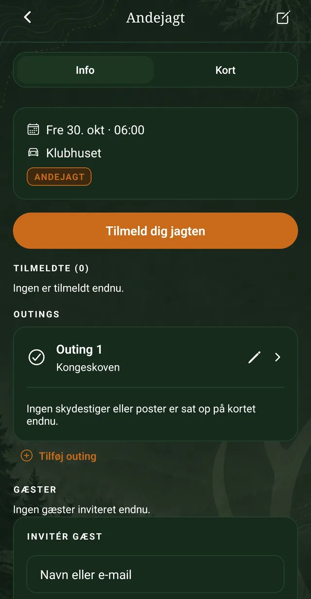 Fællesjagt med tilmelding og outings